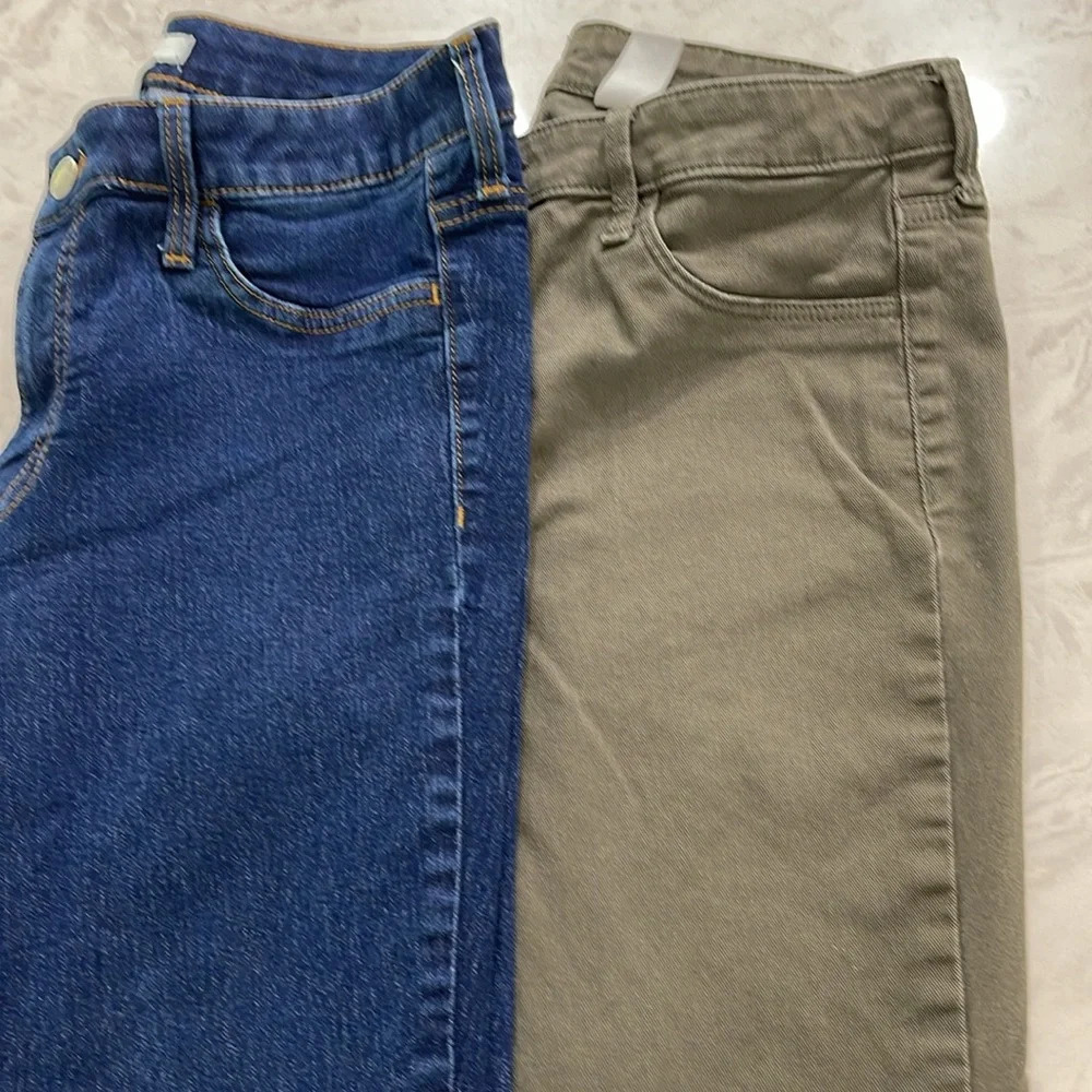 H&M skinny jeans pants size 8 blue and size 29 green (2 pair bundle) - Picture 13 of 16